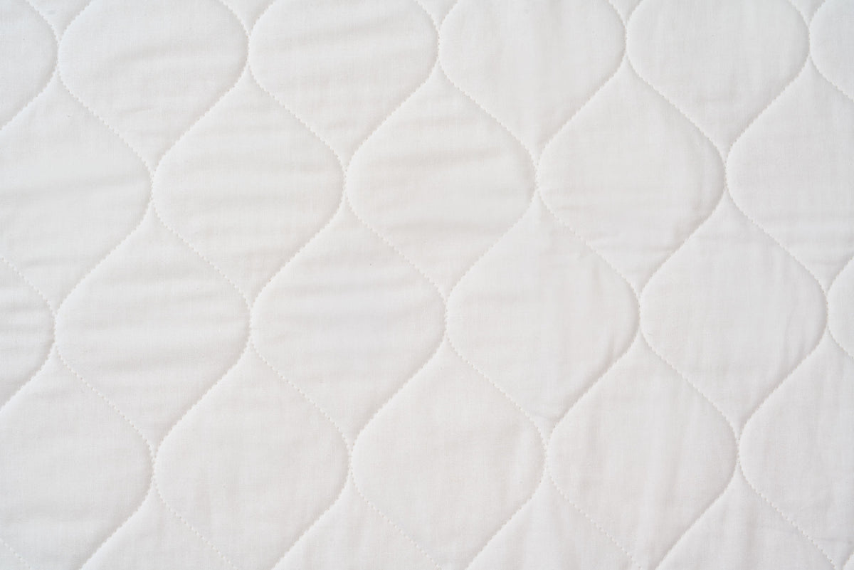 Closeup Color White Quilted Pillow Sham 100% Cotton Made in USA