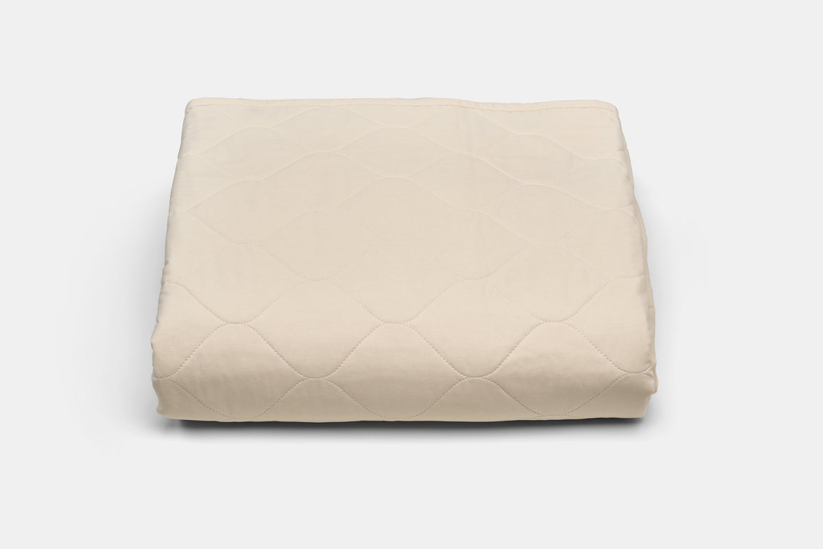 Cream quilted cotton bedspread set