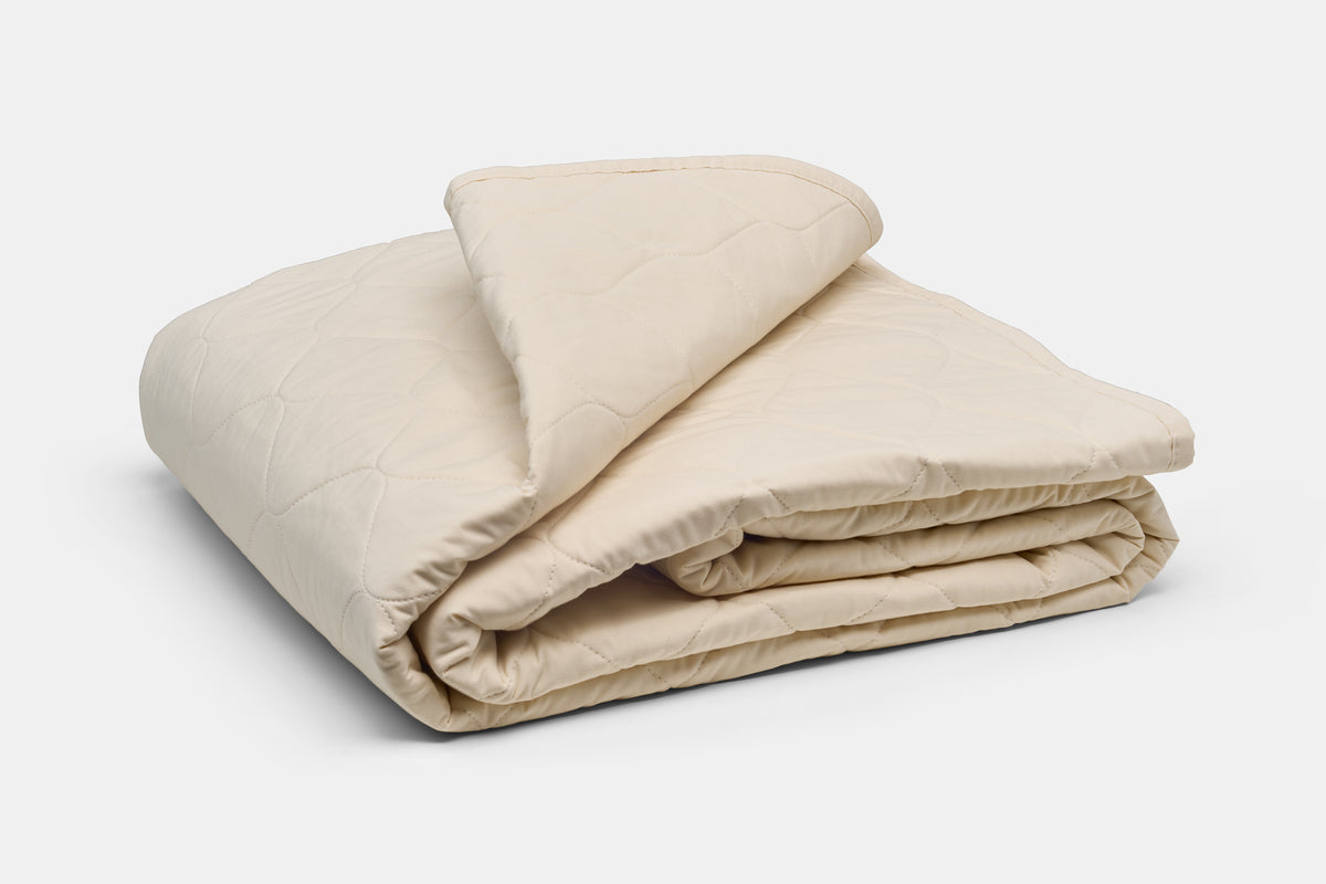 Cream quilted cotton bedspread