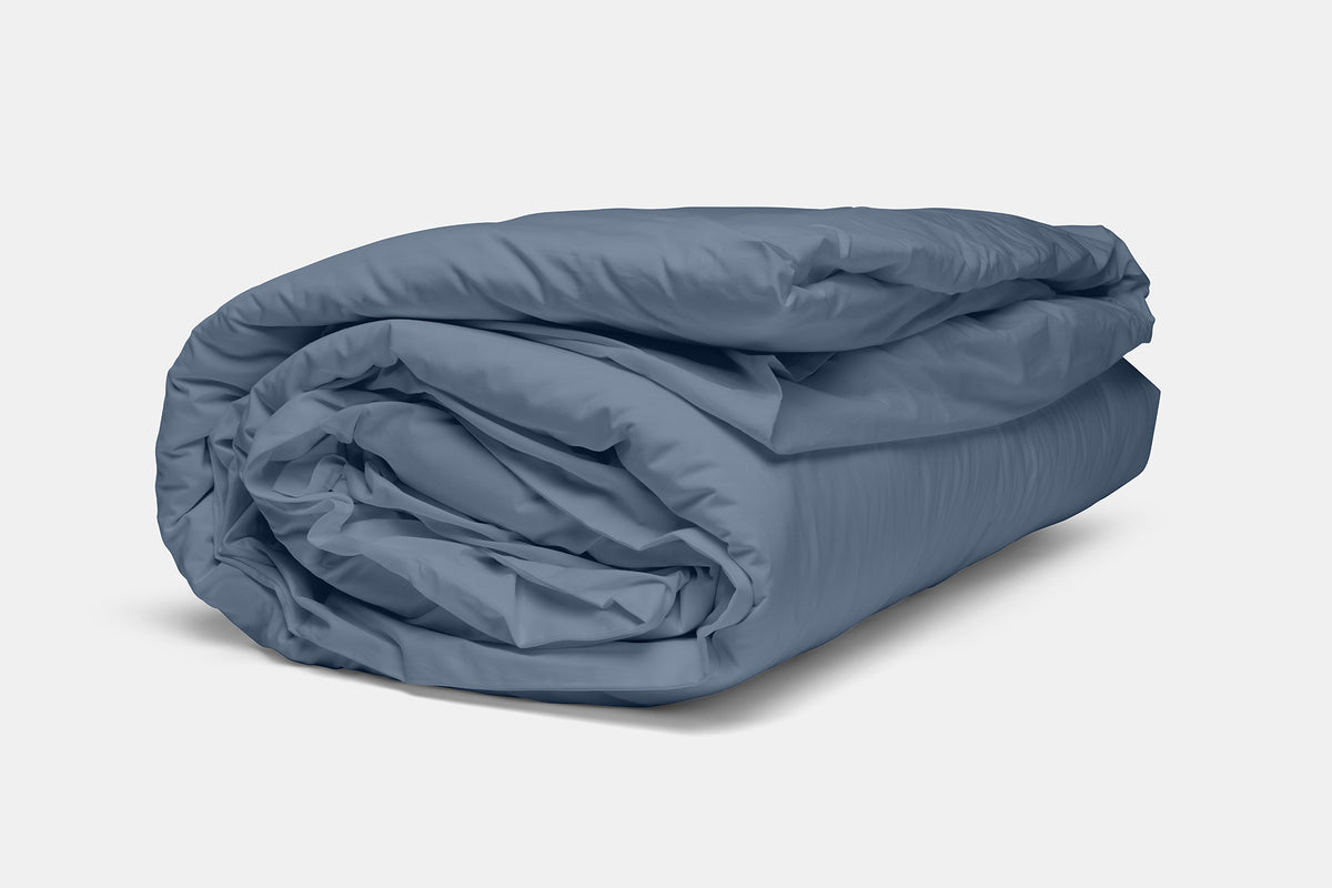 Chesapeake Blue cotton duvet cover set, made in USA, home bedding