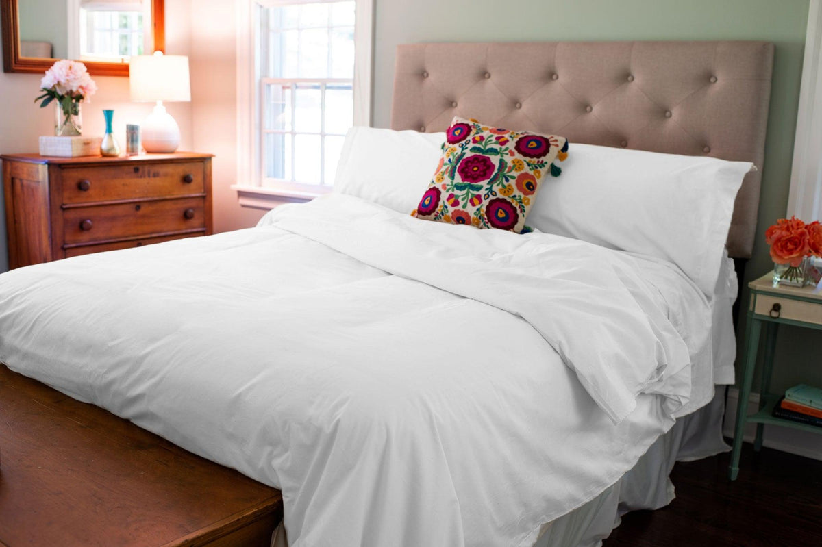Duvet on Bed Color White Duvet (Quilt) Cover Set Natural Cotton Made in USA