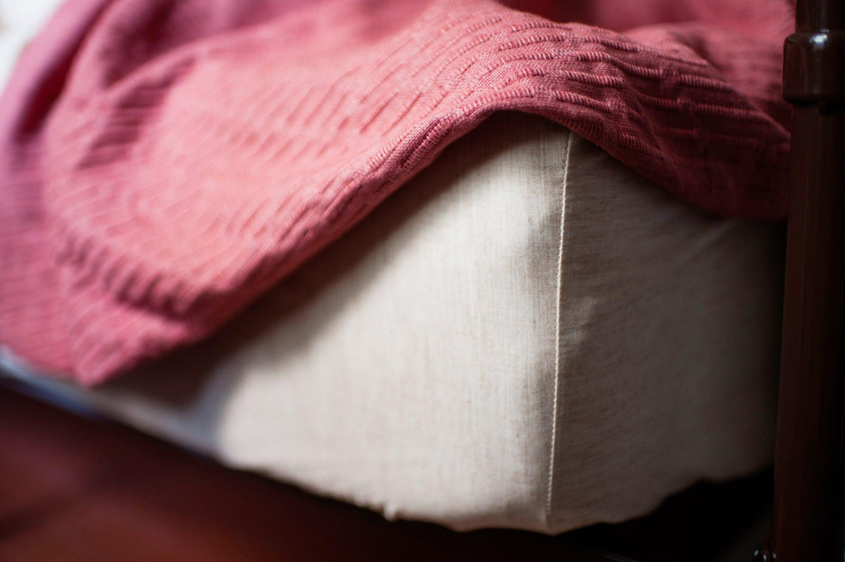 Fitted Sheet Corner Foxfibre Colored Bed Sheet Set Natural Cotton Made in USA