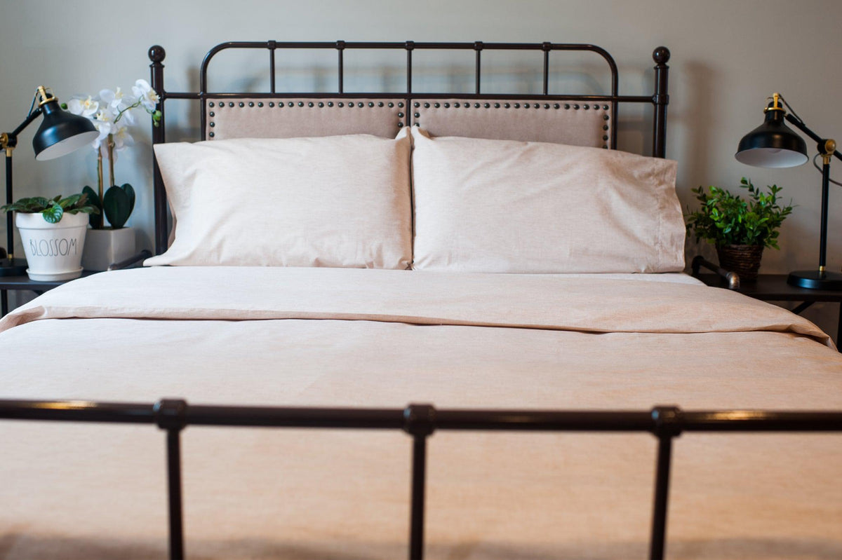 Made Bed Foxfibre Colored Bed Sheet Set Natural Cotton Made in USA