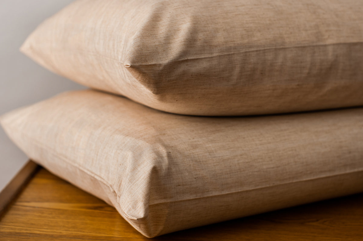 Two Pillows Foxfibre Colored Bed Sheet Set Natural Cotton Made in USA