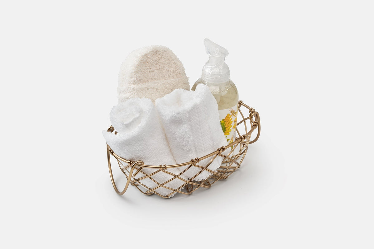 Washcloths in Basket Color White Bathroom Washcloths Luxury Natural Cotton Made in USA